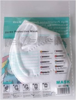 MASCARILLA FFP2 INFANTIL UNICORNIO BLANCA EMPAQUETADO